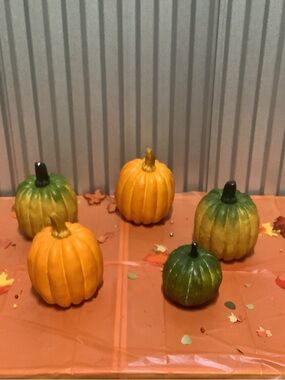 Autumn Decorative Pumpkins - Orange and Green Fall Décor